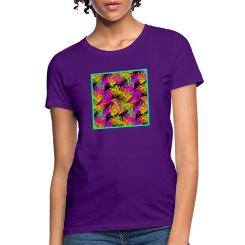 Chic Neon Leaf Lively Design - Women's T-Shirt
