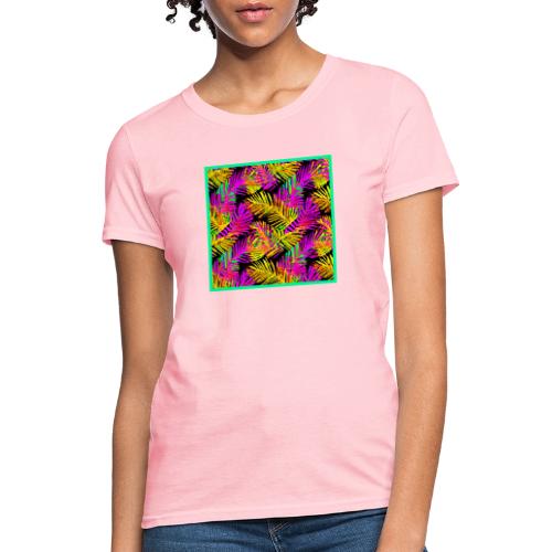 Chic Neon Leaf Lively Design - Women's T-Shirt