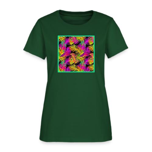 Chic Neon Leaf Lively Design - Women's T-Shirt