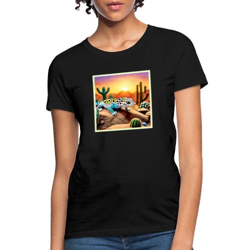 Colorful Gecko Rocks Design - Women's T-Shirt