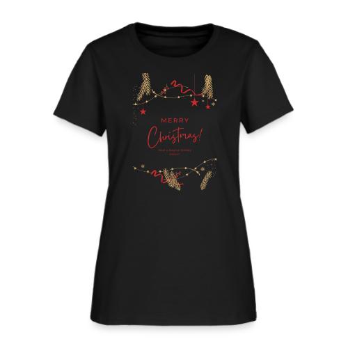 Merry Christmas Typography Design - Women's T-Shirt
