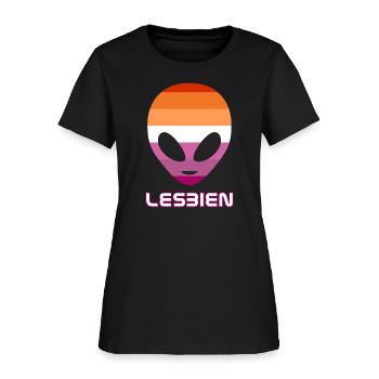 Lesbien aka lesbian alien - Women's T-Shirt - black - Front