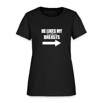 He Likes My Turkey Breasts Raunchy Thanksgivingcou - Women's T-Shirt - black - Front