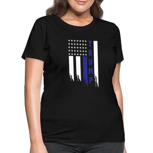 thin blue line trump supporter funny saying gifts - Women's T-Shirt