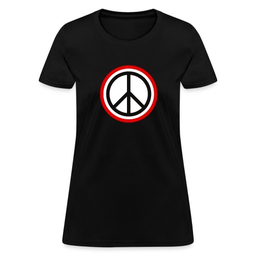 Peace Sign | Black White and Red - Women's T-Shirt