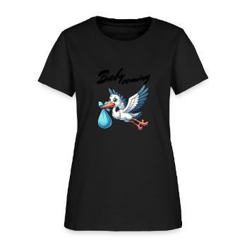 Expectant Mother Stork Brings The Beautiful News - Women's T-Shirt - black - Front