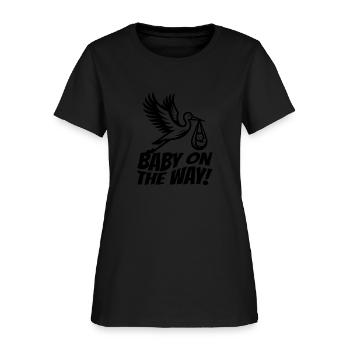 Expectant Mother Stork Brings The Beautiful News - Women's T-Shirt - black - Front