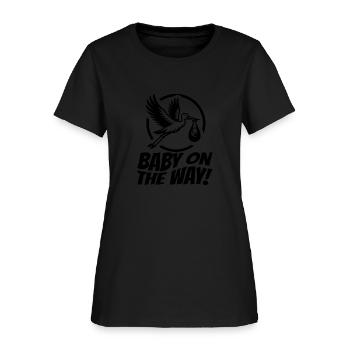 Expectant Mother Stork Brings The Beautiful News - Women's T-Shirt - black - Front