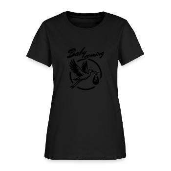 Expectant Mother Stork Brings The Beautiful News - Women's T-Shirt - black - Front