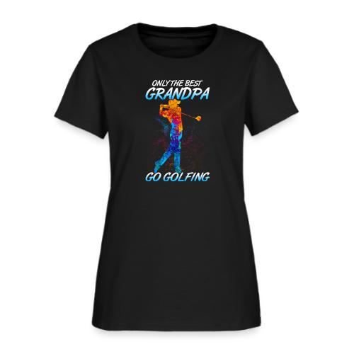 Best Grandpa Golf Gift - Colorful Watercolor Tee - Women's T-Shirt