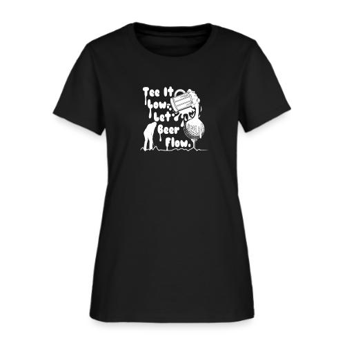 Funny Beer Golf Gift - Tee It Low Let Beer Flow - Women's T-Shirt