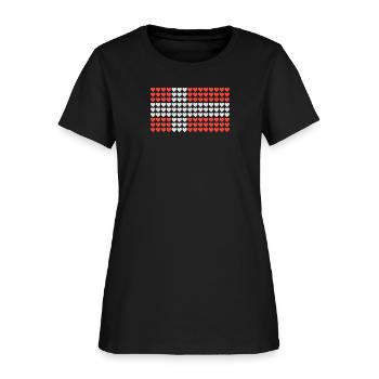 Denmark HEARTS Flag - Women's T-Shirt - black - Front