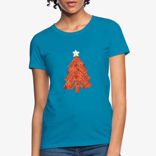 Funny Bacon and Egg Christmas Tree - Women's T-Shirt