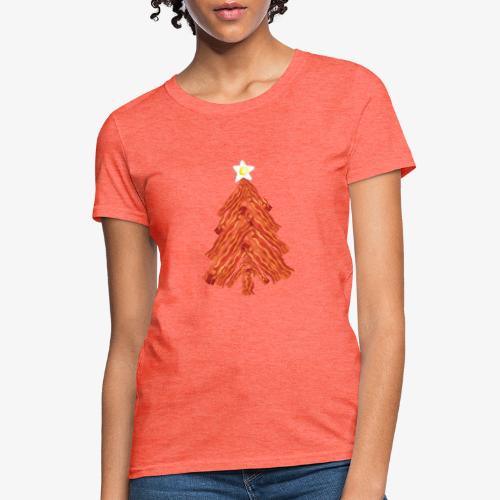 Funny Bacon and Egg Christmas Tree - Women's T-Shirt