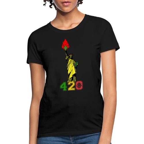 Humoristic 420 Liberty Herb Weed Marijuana Design - Women's T-Shirt