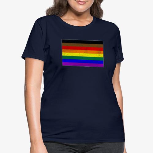 Distressed Philly LGBTQ Gay Pride Flag - Women's T-Shirt