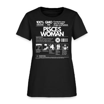 Pisces Woman T-Shirt – Zodiac Traits Astrology Tee - Women's T-Shirt - black - Front