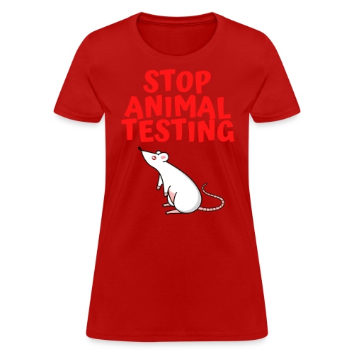 Stop Animal Testing - Defenseless White Mouse - Women's T-Shirt