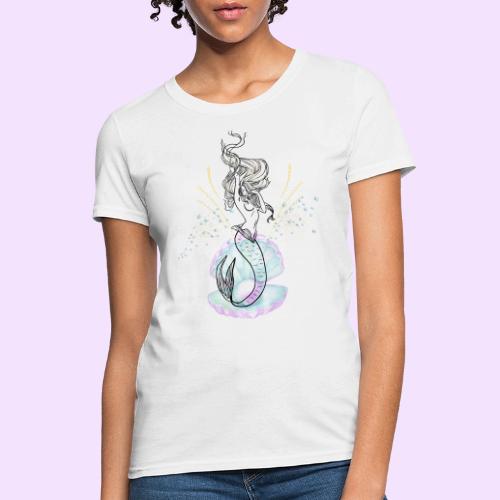 Mermaid Ocean Goddess In Shell - Fairytale Design - Women's T-Shirt