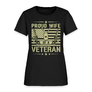 Veteran Shirt, Proud Wife Of A Veteran, Veteran - Women's T-Shirt - black - Front