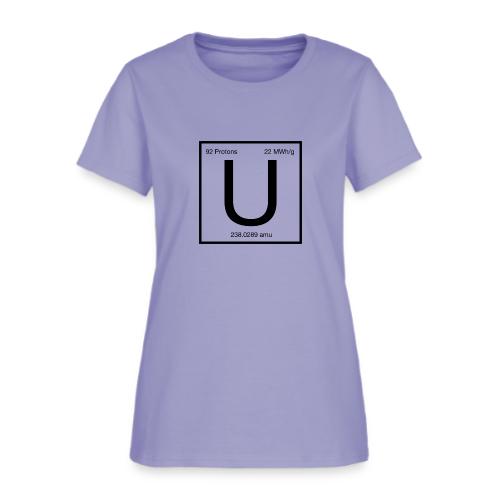 Uranium. Double-sided design. Black text. - Women's T-Shirt