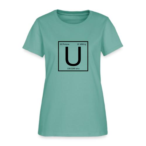 Uranium. Double-sided design. Black text. - Women's T-Shirt