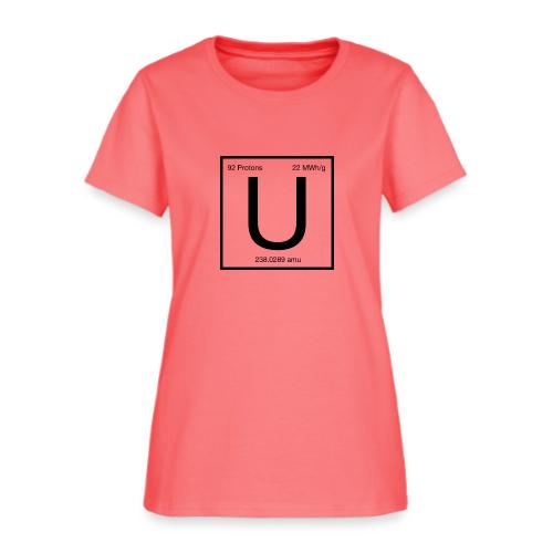 Uranium. Double-sided design. Black text. - Women's T-Shirt