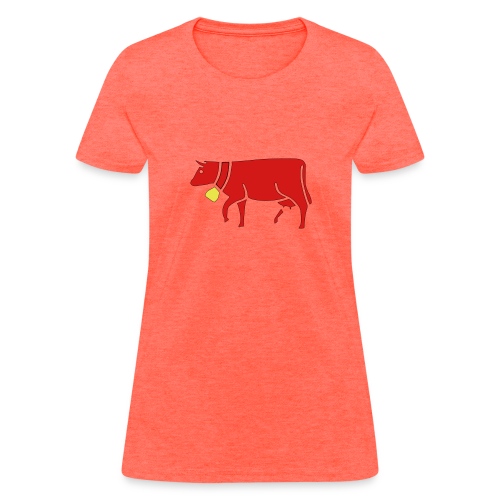 red cow with cowbell - Women's T-Shirt
