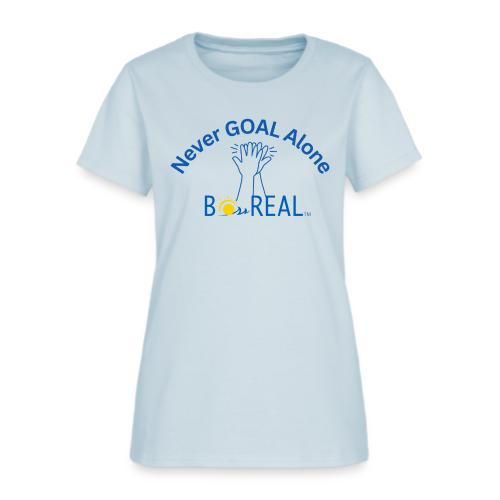Never GOAL Alone - Grey/Lt Blue - Women's T-Shirt