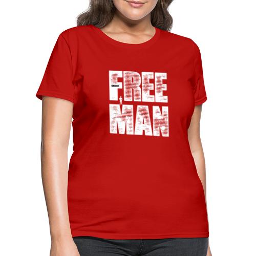 FREE MAN - White Graphic - Women's T-Shirt