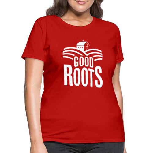 Good Roots Logo White - Women's T-Shirt