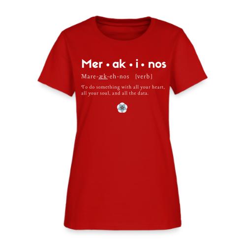 Merakinos definition with logo dark - Women's T-Shirt
