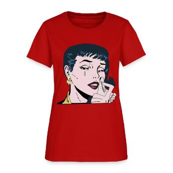 Crying Comic Girl - Women's T-Shirt - red - Front