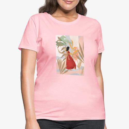Red Dahlia summer flower - Women's T-Shirt