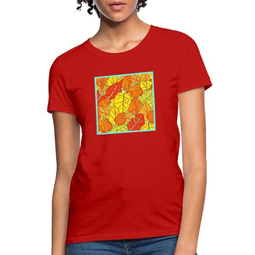 Neon Foliage Burst Vibrant Design - Women's T-Shirt