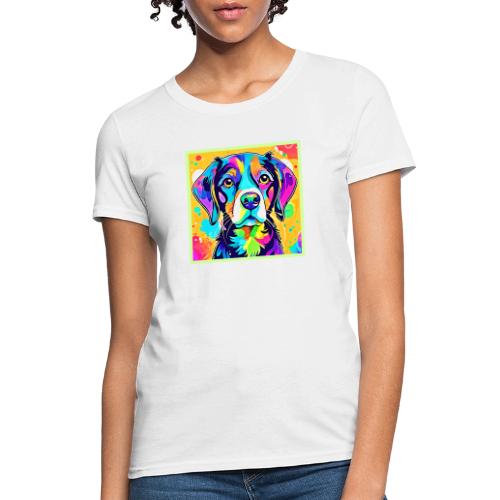 Rainbow Dog Portrait Design - Women's T-Shirt