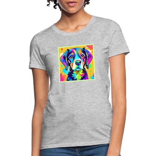 Rainbow Dog Portrait Design - Women's T-Shirt