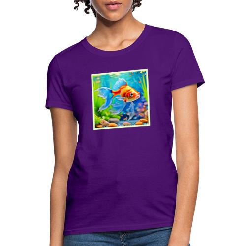 Colorful Tank Goldfish Design - Women's T-Shirt