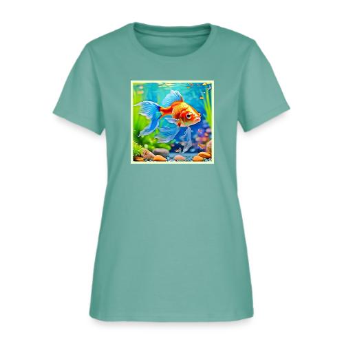 Colorful Tank Goldfish Design - Women's T-Shirt