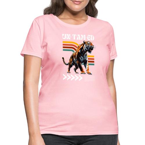 Unleash Your Wild Side: Fierce Tiger Print Design - Women's T-Shirt