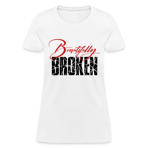 Beautifully Broken - Red & Black print - Women's T-Shirt