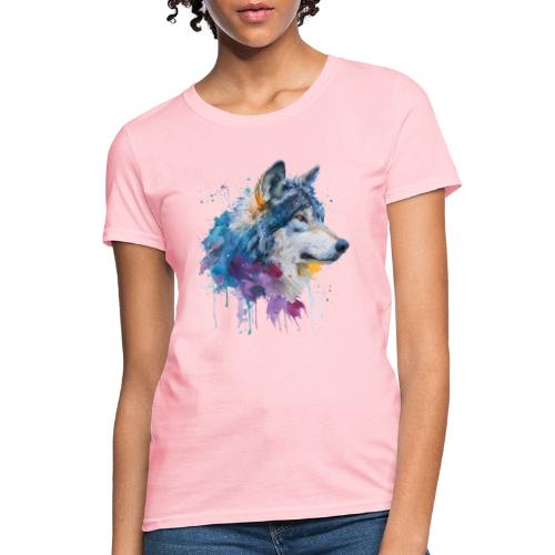 Splash-Art Wolf Head - Women's T-Shirt
