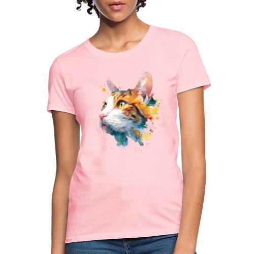 Cat: Feline Ink Burst - Women's T-Shirt