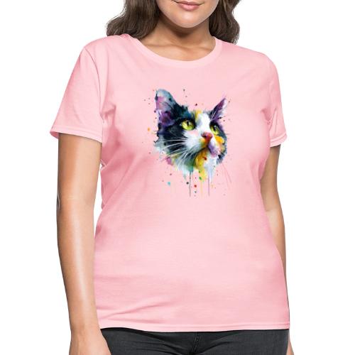 Cat: Painted Purr Expression - Women's T-Shirt
