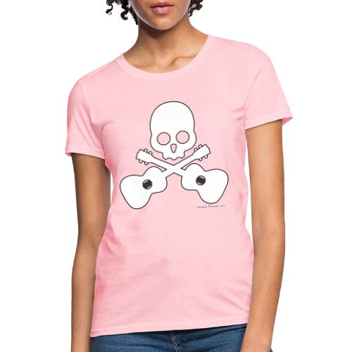 Skull & Cross Uke - White - Women's T-Shirt