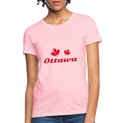 Ottawa with two red maple leaves - Women's T-Shirt