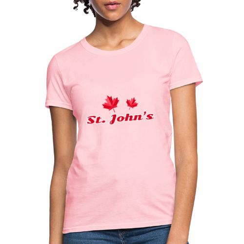 St. John's with two red maple leaves - Women's T-Shirt