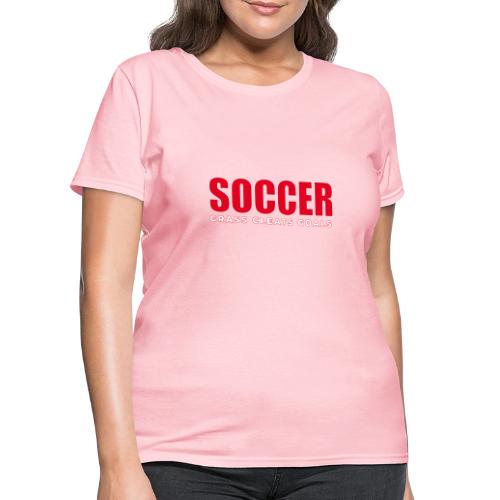 Soccer Grass Cleats Goals Typography Design - Women's T-Shirt