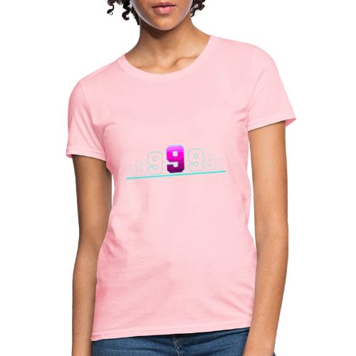 Number 9 in Magenta: Varsity Font - Women's T-Shirt