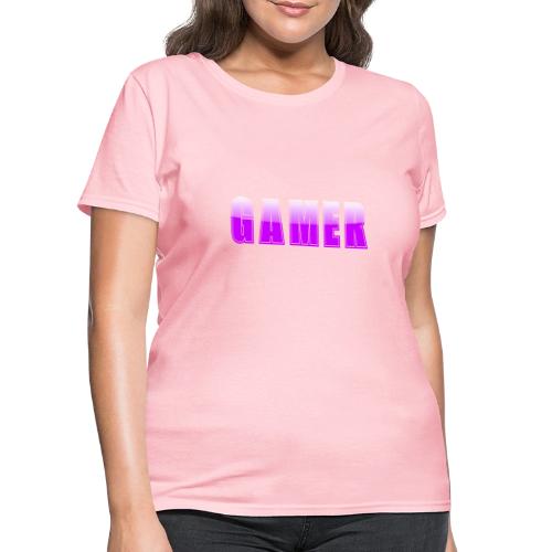 Gamer Purple Glossy Collegiate Design - Women's T-Shirt